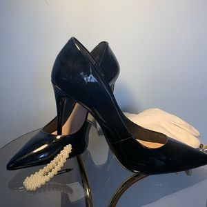 Black patent stilettos
